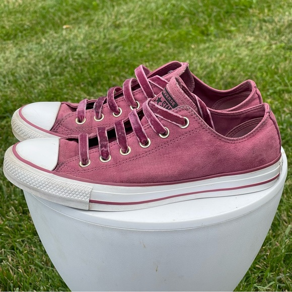 Converse Shoes Womens Size 10 Mens 8 All Star Red Maroon Suede Lace Up - Picture 2 of 12